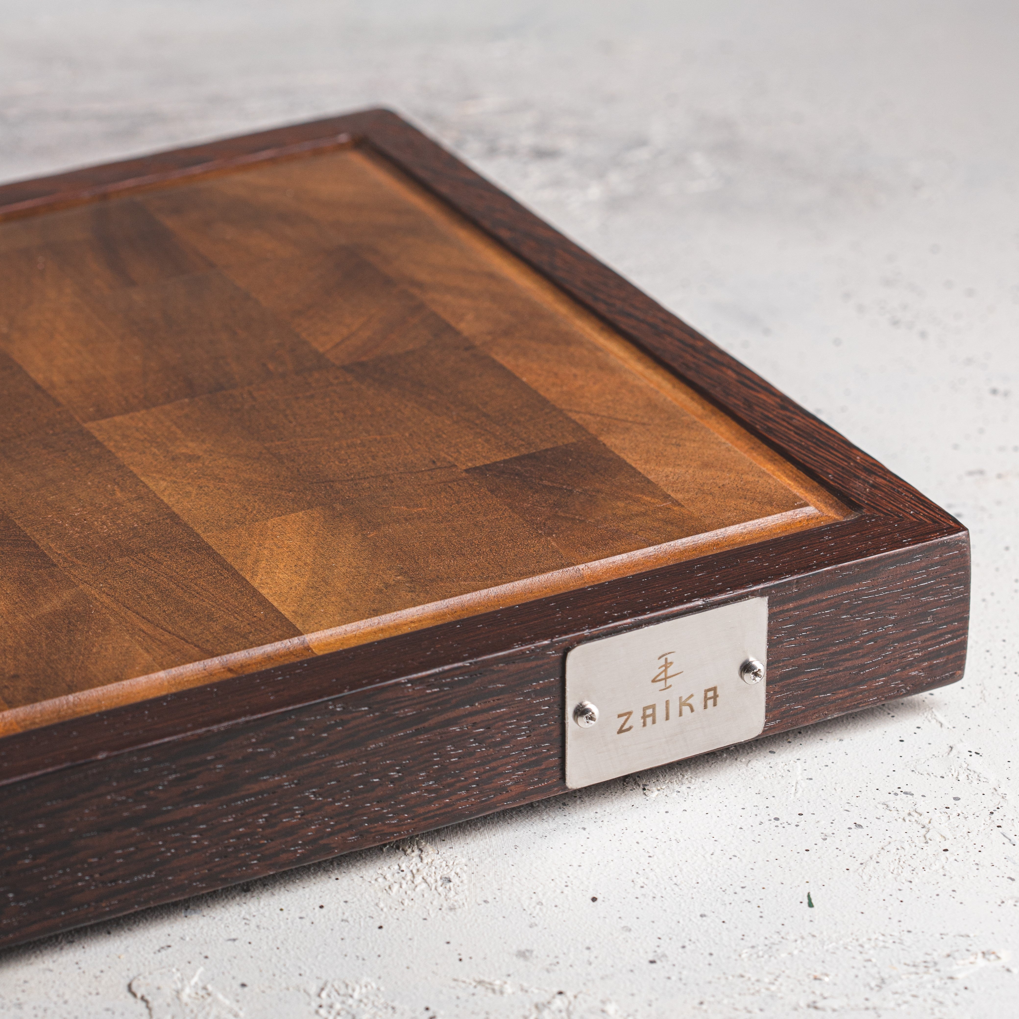 Wenge-Walnut Wood End-Grain Cutting Board