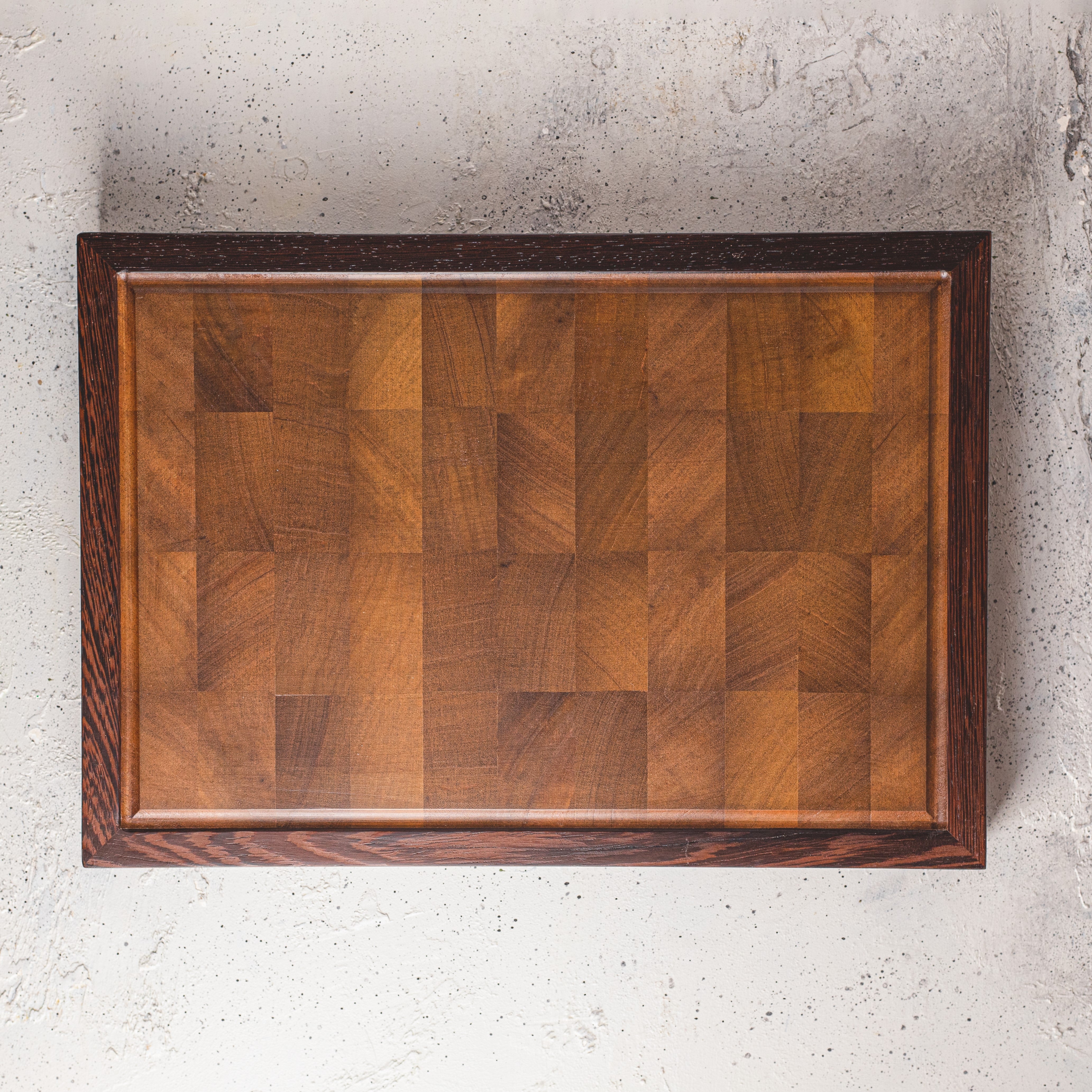 Wenge-Walnut Wood End-Grain Cutting Board