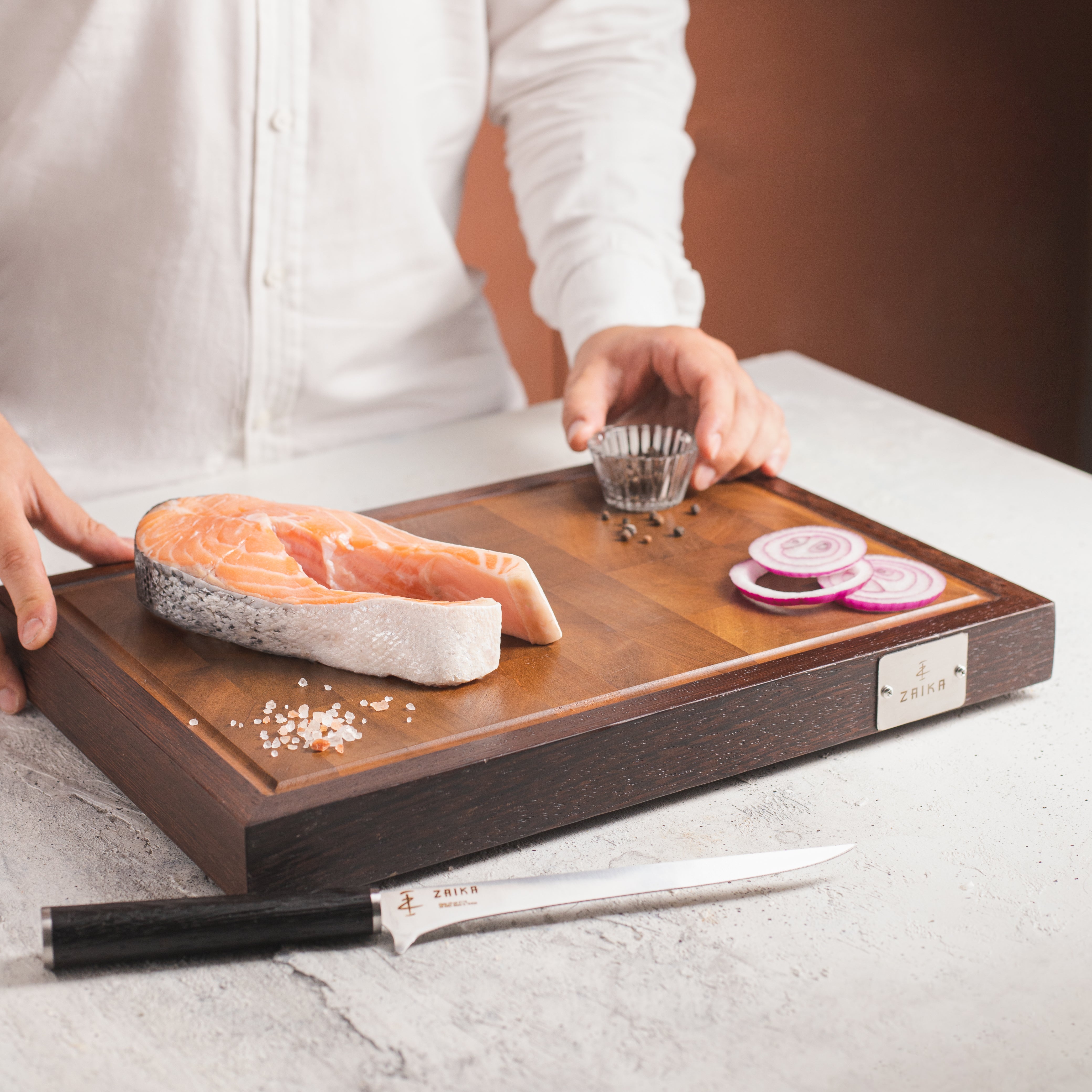 Wenge-Walnut Wood End-Grain Cutting Board